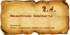 Neuschloss Adalberta névjegykártya